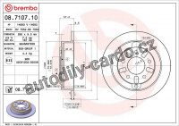 Brzdový kotouč BREMBO 08.7107.10 - MAZDA