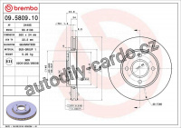 Brzdový kotouč BREMBO 09.5809.10 - FORD