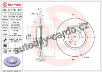 Brzdový kotouč BREMBO 09.C174.10 - HYUNDAI, KIA