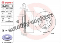 Brzdový kotouč BREMBO 09.C175.11 - CITROËN, MITSUBISHI, PEUGEOT Brzdový kotouč BREMBO 09.C175.11 - CITROËN, MITSUBISHI, PEUGEOT