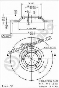 Brzdový kotouč BREMBO 08.7197.10 - ISUZU