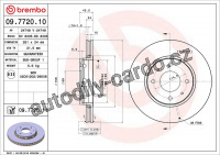 Brzdový kotouč BREMBO 09.7720.10 - MITSUBISHI, VOLVO