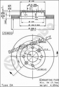 Brzdový kotouč BREMBO 09.4925.10 - RENAULT Brzdový kotouč BREMBO 09.4925.10 - RENAULT