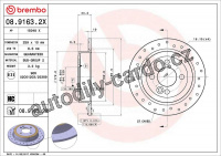 Brzdový kotouč BREMBO 08.9163.2X