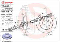 Brzdový kotouč BREMBO 09.9728.11 Brzdový kotouč BREMBO 09.9728.11