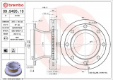 Brzdový kotouč BREMBO 09.9495.10 - RENAULT TRUCKS Brzdový kotouč BREMBO 09.9495.10 - RENAULT TRUCKS