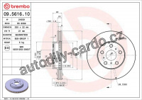 Brzdový kotouč BREMBO 09.5616.10 - TOYOTA