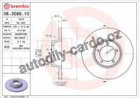 Brzdový kotouč BREMBO 08.3089.10 - LDV
