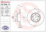 Brzdový kotouč BREMBO 08.3089.10 - LDV Brzdový kotouč BREMBO 08.3089.10 - LDV
