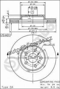 Brzdový kotouč BREMBO 09.5622.10 - TOYOTA Brzdový kotouč BREMBO 09.5622.10 - TOYOTA