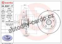 Brzdový kotouč BREMBO 08.B397.17