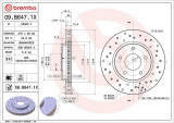 Brzdový kotouč BREMBO 09.B647.1X - MITSUBISHI