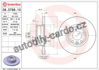 Brzdový kotouč BREMBO 08.5768.10 - VW