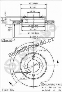 Brzdový kotouč BREMBO 09.2942.10 - FORD