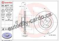 Brzdový kotouč BREMBO 09.9077.10 - SUBARU