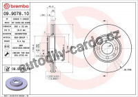 Brzdový kotouč BREMBO 09.9078.10 - DACIA, NISSAN, RENAULT
