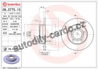 Brzdový kotouč BREMBO 08.5775.11 - AUDI
