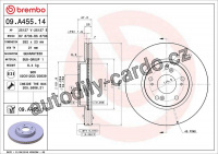 Brzdový kotouč BREMBO 09.A455.14 - HONDA Brzdový kotouč BREMBO 09.A455.14 - HONDA