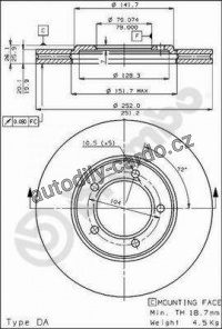 Brzdový kotouč BREMBO 09.3021.10 - TOYOTA