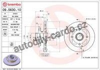 Brzdový kotouč BREMBO 09.5630.10 - MAZDA