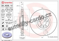 Brzdový kotouč BREMBO 09.A558.10 - CITROËN, PEUGEOT