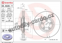 Brzdový kotouč BREMBO 09.A528.11 - JAGUAR Brzdový kotouč BREMBO 09.A528.11 - JAGUAR