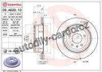 Brzdový kotouč BREMBO 09.A629.10 - CHEVROLET, OPEL