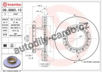Brzdový kotouč BREMBO 09.9983.10 - IVECO