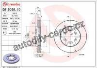 Brzdový kotouč BREMBO 09.5059.10 - NISSAN Brzdový kotouč BREMBO 09.5059.10 - NISSAN