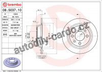 Brzdový kotouč BREMBO 08.5037.10 - SAAB
