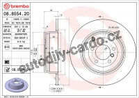Brzdový kotouč BREMBO 08.8554.20 - LAND ROVER