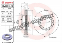 Brzdový kotouč BREMBO 09.7956.10 - RENAULT TRUCKS