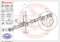 Brzdový kotouč BREMBO 08.5085.20 - ALFA ROMEO