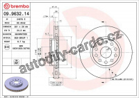 Brzdový kotouč BREMBO 09.9632.14 - LANCIA