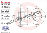 Brzdový kotouč BREMBO 08.5086.14 - FIAT, LANCIA