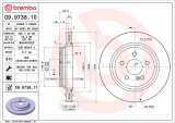 Brzdový kotouč BREMBO 09.9738.10 - MERCEDES-BENZ