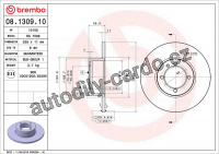 Brzdový kotouč BREMBO 08.1309.10 - OPEL