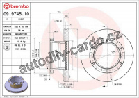 Brzdový kotouč BREMBO 09.9745.10 - VOLVO