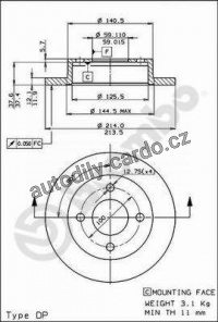 Brzdový kotouč BREMBO 08.5131.10 - NISSAN