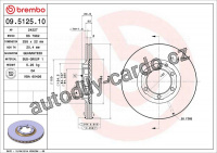 Brzdový kotouč BREMBO 09.5125.10 - MITSUBISHI Brzdový kotouč BREMBO 09.5125.10 - MITSUBISHI