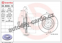 Brzdový kotouč BREMBO 09.B309.10 - TOYOTA