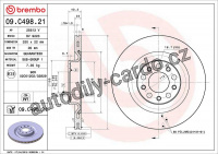 Brzdový kotouč BREMBO 09.C498.21 - ALFA ROMEO