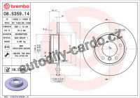 Brzdový kotouč BREMBO 08.5359.14 - BMW