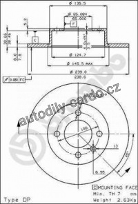 Brzdový kotouč BREMBO 08.2878.10 - AUDI, VW Brzdový kotouč BREMBO 08.2878.10 - AUDI, VW