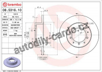 Brzdový kotouč BREMBO 08.5316.10 - LAND ROVER