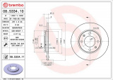 Brzdový kotouč BREMBO 08.5334.10 - PEUGEOT