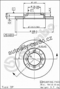Brzdový kotouč BREMBO 08.5356.10 - MAZDA