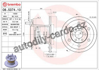 Brzdový kotouč BREMBO 08.5374.10 - IVECO