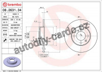 Brzdový kotouč BREMBO 08.2631.34 - AUDI, VW