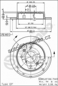 Brzdový kotouč BREMBO 08.5218.10 - MAZDA
